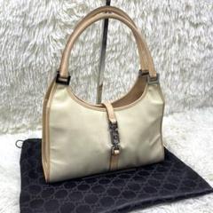 GUCCI グッチ　ハンドバッグ　ジャッキー　ロゴ金具　ナイロン　レザー