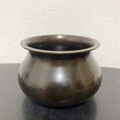 Ｓ８６０　建水　『唐銅』『エフゴ形』『金谷浄雲』　共箱　茶道具 茶道具 建水 唐銅 唐金 エフゴ型 餌畚型 般若勘溪作 約570g