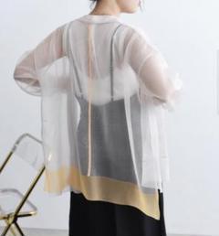 美品　Eimee Law エイミーロウ　透け　チュール　ロングカーディガン　38 美品 Eimee Law エイミーロウ 透け チュール ロングカーディガン 38