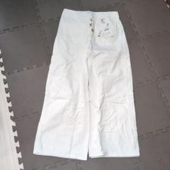 ☆ドイツ発*ZARA*新作*GOLDボタンストライプワイドパンツ/WHITE ストライプ柄ワイドパンツ - ストライプ | ZARA Japan / 日本