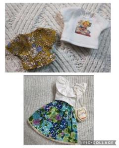 ブライスアウトフィット✦花柄トップスとカットソー紫陽花スカート着せ替え服セット