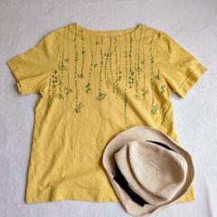 セルフ&サービス◇フラワープリントTシャツ オーガニックコットン カットソー L