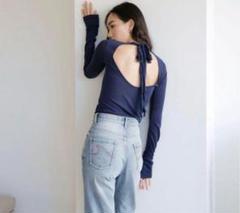 searoomlynn♡ハート柄オープンバック長袖トップス 印象のデザイン searoomlynn♡ハート柄オープンバック長袖
