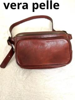 VERA PELLE ベラペレ　ショルダーバッグ　革　ブラウン　＃C2912 USED』 VERA PELLE ショルダーバッグ ショルダーバッグ レザー