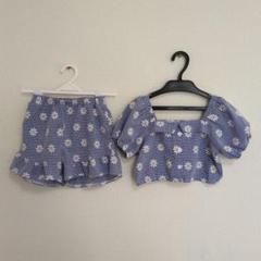 SHEIN120 花柄プリントのトップスとショートパンツセット