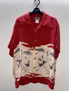 ヴィンテージ　アロハシャツ　貴重　竹ボタン　Hinahina シルク　和柄　鶴 m78475536212_1.jpg?1748688619