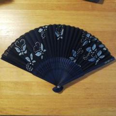 中国南通藍染博物館 扇子 蝶の模様