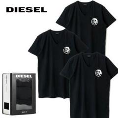 新品箱付 DIESEL 3枚セット インナー Tシャツ 下着 Vネック 黒 Sのサムネイル