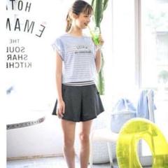 ポンポネットジュニア　Tシャツ＆キュロット水着３点セット　150