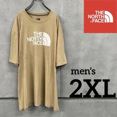 ノースフェイス　半袖　胸ロゴ　ライトブラウン　メンズ2 XL