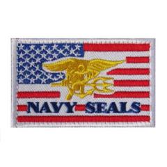 ベルクロワッペン 星条旗 Navy SEALs シールズ (赤白)