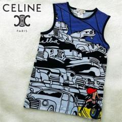 美品 セリーヌ ノースリーブ タンクトップ マカダム 車 バイク 総柄 M