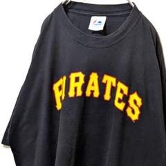 マジェスティックMLBピッツバーグパイレーツ57 Tシャツブラック黒2XL古着