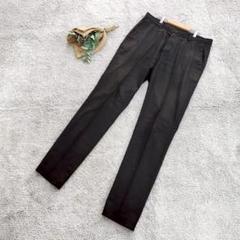 B1547【ザラ/ZARA】ブラックスラックス/センタープレス/メンズ/黒/無地のサムネイル