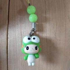 キューピーちゃん　と　けろっぴぃかぶり物のコラボ ストラップ2007年製