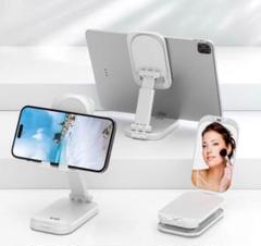 ❣️美品❣️スマホスタンド 手鏡付き 折りたたみスマホスタンド