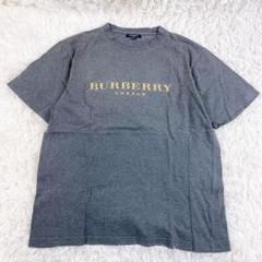 【極美品】バーバリー　ロゴTシャツ　金　刺繍　グレー　大きいサイズ　ユニセックス