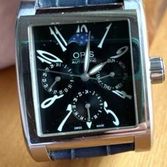 ORIS Rectangular コンプリケーション 自動巻き 紺＆黒ベルト2本