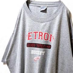 USA製オールスポーツデトロイトレッドウィングス Tシャツグレー灰色2XL古着