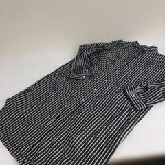 GU ジーユー　ロングワンピース　長袖シャツワンピース　ストライプシャツ　XL