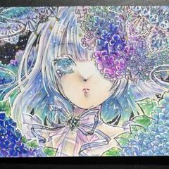 紫陽花　オリジナルイラスト　神秘的