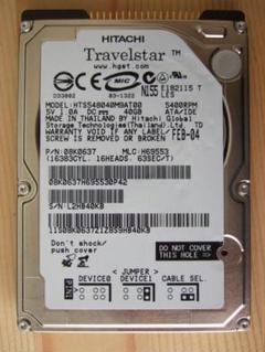 IDE 2.5インチ HDD 40GB