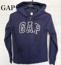GAP ネイビー フルジップフーディ Mサイズ 美品】GAP（M）半袖フルジップパーカー オーバーサイズ ユニ
