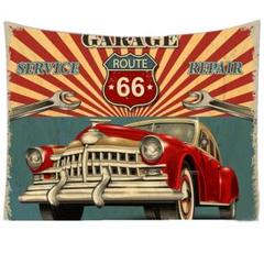 Route66 アメリカン ビッグタぺストリー ガレージ 旗N2 ルート66