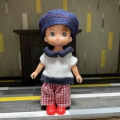 20 確認用プチブライス、リカちゃん用ニット帽(ベージュ)