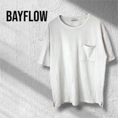ベイフロー　半袖　ドロップショルダー　クルーネック　リブ　ポケットＴシャツ