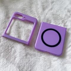 ⭐︎galaxy z flip5 パープル 折りたたみ スマホケース おしゃれ