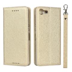 ソニー Xperia Ace SO-02L ケース 手帳型 カバー ゴールド