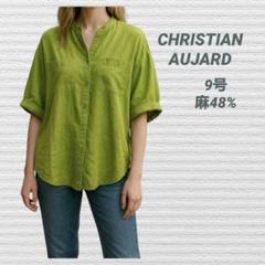 CHRISTIAN AUJARD ドルマン5分袖カットソー 隠しボタン 麻