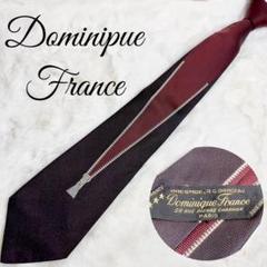 希少 ドミニックフランス 高級ブランドネクタイ ジッパー フランス ワインレッド