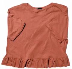 〚期間限定セール〛ZARA ザラ ピンクブラウントップス 半袖 フリル付き
