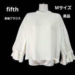 fifth 長袖 シフォンカットソー ブラウス ボリューム袖 レース Mサイズ
