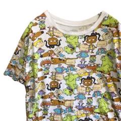 BFNT キャラ Tシャツ 古着 ニコロデオン ラグラッツ 総柄 アニメ