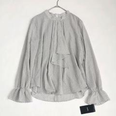 タグ付✨】シップス ボウタイブラウス 幾何学柄 袖フリル とろみ