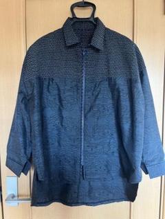 着物リメイク　シンプル　藍色系　大島のフード付きジャケット　 L〜L Lサイズ c58519f048cde4f8712bda0c9c364a