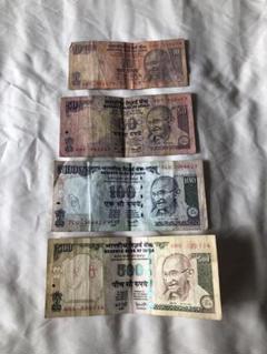 インド旧紙幣セット】500・100・50・10ルピー 4枚セット - メルカリ