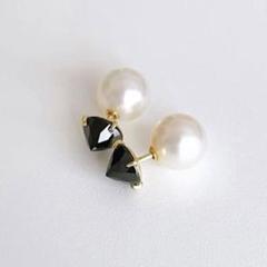 TASAKI - TASAKI タサキ ピアス パール 真珠 8.4mm ブラック