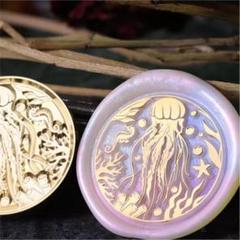 クラゲとタツノオトシゴ くらげ 海 jellyfish ヘッド ハンドル付き