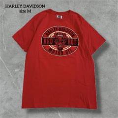 ハーレーダビットソン Tシャツ レッド コットン ユニセックス 半袖 B058