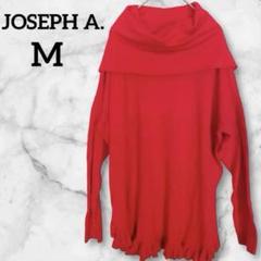 美品✨JOSEPH A. 赤 オフショルダー ニット【M 】裾フリル ジョセフ