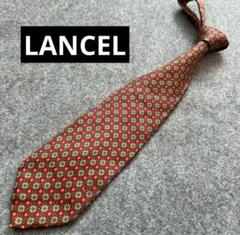 【美品】LANCEL 幾何学模様 シルクネクタイ