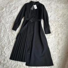 美品・タグ】UNITED TOKYO サイズ0アシメプリーツワンピース 黒