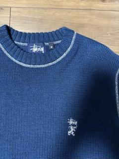 Stussy ネイビー クルーネックセーター M
