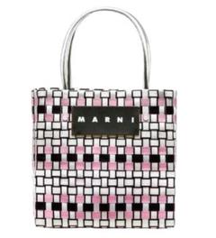 新品　MARNI マルニ　ピクニックバッグ　リリーホワイト　ピンク　ホワイト 新品 MARNI マルニ ピクニックバッグ リリーホワイト ピンク