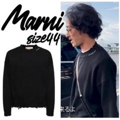 新品24AW MARNIマルニ クルーネック ダメージ ニット セーター 48黒 新品24AW MARNIマルニ クルーネック ダメージ ニット セーター 48黒