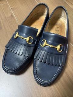 【美品】グッチ／GUCCI 黒・革靴・ローファー 43E（27.5㎝） グッチ ホースビット 1953〕ウィメンズ ローファーブラック